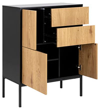 Actona Cassettiera Seaford III Rovere Naturale Nero