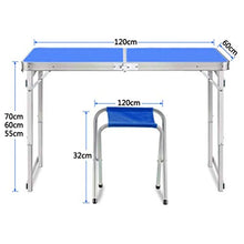 Rund 1,2 Metri Tavolo Pieghevole in Lega di Alluminio da Esterno Portatile Portatile Evento Portatile Tavolo da Pranzo Semplice Tavolo da Pranzo Altezza Regolabile(Color:Blu)
