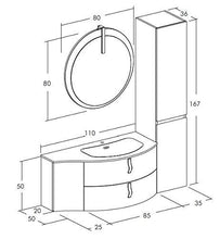 Mobile bagno con lavabo (H 80 x L 80 cm) Colonna 2 ante(H 167 x L 35 cm)