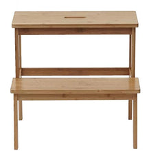 Mendler Sgabello scaletta HWC-B87 Legno Bambu 43x47x38cm