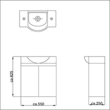 Alpenberger - Lavabo in ceramica per il bagno, larghezza 55 cm, design elegante per gli ospiti