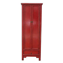 Etnicart - Armadio stretto laccato rosso-65x180x45-Alta qualità