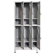 FAMIROSA Armadio con 6 Armadietti in Acciaio 90x45x180 cm Grigio