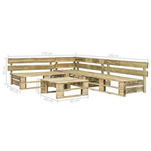 OUSEE Set Divani da Giardino con Pallet 4 pz in Legno