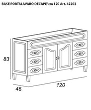Mobile bagno a terra moderno Caravaggio effetto decapè, misura cm 120, con specchio e applique, lavabo, colonna e pensile