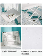 Sollevamento Tavolo da esterno 4 Altezza regolabile Pieghevole Portatile Computer Supporto per la scrivania, Dining Comodino Caffè Camping BBQ TABELLO Studio da tavolo, tavolo stoccaggio auto-Bianco