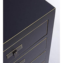 ARREDinITALY CASSETTIERA 5C Nero Struttura in Legno di Abete