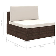 vidaXL Set Divano da Giardino 15 pz in Polyrattan Marrone Sofa con Cuscini