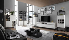 Möbel-Store24 M48153WS2 - Armadio in metallo opaco, stile industriale, 215 cm, colore: Bianco/Nero