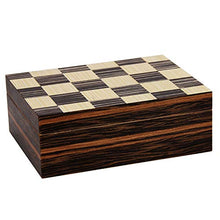 QINJLI Cedar Cigar Humidor, Brown Scacchi Cigar Cabinet con Cedar Rivestimento, Portatile Leggero Viaggi Cigar Box con igrometro elettronico e umidificatore