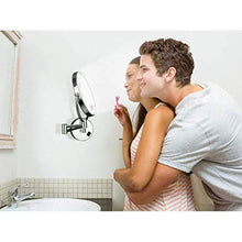 ZGQ Specchio Ingranditore da Parete con Luce LED, Specchietto da Trucco Ingrandimento X10, Girevole Orizzontali a 360 ° e Verticali Braccio Pieghevole 8 Pollici