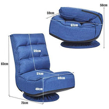 COSTWAY Poltrona Sedia Relax Pieghevole Reclinabile Girevole, Divano Comodo per Studio Salotto, con Schienale, Ottima per Rilassarti (Blu) - Arredi Casa