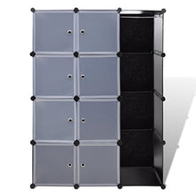 Shengtaieushop modulare Armadio 9 Scomparti Panno Bianco e Nero 37 x 115 x 150 cm