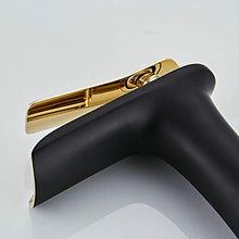 Leekayer Rubinetti per lavandini bagno Miscelatore Monocomando per Lavabo Rubinetto Bagno Lavabo Miscelatore nero/oro Cromato Cascata Durevole Rubinetto