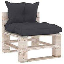 vidaXL Divano Centrale da Giardino Pallet con Cuscini in Legno di Pino