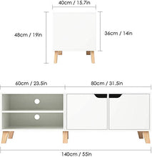 Con 2 ripiani e 2 cabinet TV Cabinet TV in legno,White