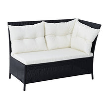 Outsunny Set Mobili Rattan da Esterno 6pz con Cuscini Giardino Nero
