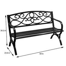 Schienale Ghisa Leisure Park Bench Presidenza del Patio (Color : Black)