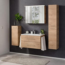 Facchellmann - Set di mobili da bagno B.Perfect, 4 pezzi, con mobiletto sottolavello, lavabo in ceramica, 80 cm e armadietto a LED