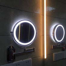 SHU XIN Specchio Luminoso da Bagno, con Specchio Pieghevole a Parete, Specchio per Il Trucco Retrattile bifacciale da Bagno di casa dell'hotel, luminosità Regolabile