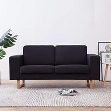 vidaXL Divano a 2 Posti Elegante Comodo Sofa Doppio per Casa per Ufficio Poltrona da Due Persone Arredo per Salotto Arredamento in Tessuto Nero - Arredi Casa