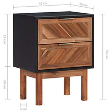 FAMIROSA Comodino 40x30x53 cm in Legno Massello di Acacia e MDF