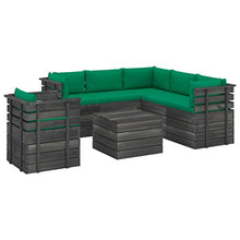 FAMIROSA Set Divani da Giardino su Pallet 7 pz con Cuscini Massello Pino-1964