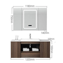 NgMik Arredo Bagno Smart Bathroom Cabinet Combinazione Semplice Bagno a Muro Vanity Specchio Contatore Mobile Bagno Bene (Color : Brown, Size : 53x120x55cm)