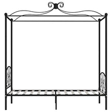 SKM Letto a Baldacchino Nero in Metallo 100x200 cm (23.3kg)