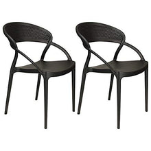 Totò Piccinni Sedie ETERNITY in Polipropilene Moderne Design Impilabili (Nero, 2 Pz)