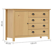 vidaXL Credenza Hill Range 120x40x80 cm Legno Massello di Pino