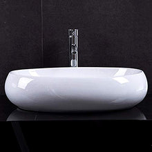 Feixunfan Lavabo Bagno Vasca Ovale Lavabo Casa Lavabo Semplice Bagno Ceramic Art per Il Ristorante Dell'hotel (Color : White, Size : 60x40x15cm)