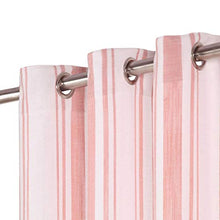 vidaXL 2X Tende con Anelli Classici Eleganti Moderne Tendaggi per la Casa Rivestimento Finestre Privacy in Metallo Cotone 140x225cm Rosa a Strisce