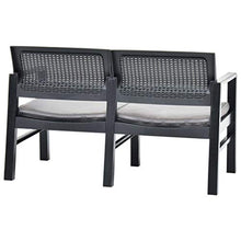 FAMIROSA Panchina Giardino 2 Posti con Cuscini 120 cm Plastica Antracite