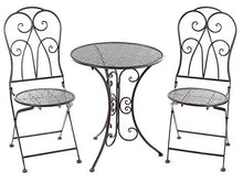 Gruppo Maruccia Set Tavolo e sedie in Metallo Shabby Chic Due posti Arredamento per Bar e Giardini Set Tavolo e sedie per Esterni