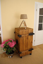 Mobile bar vintage stile shabby chic legno massello noce