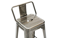 White loft WL95500 Set Sgabello Alto con Schienale, Argento, 43 x 43 x 94 cm, 4 unità