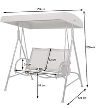 Mendler Dondolo da Esterno a 2 posti HWC-F89 Acciaio Tessuto Marrone Beige