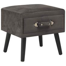 Festnight Comodino Camera da Letto, Comodino in Velluto Grigio 40x35x40 cm