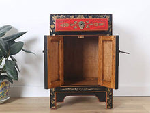 Yajutang credenza cassettiera cinese 1 cassetto 2 ante dipinte nero