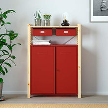 IVAR scaffalatura con armadi/cassetti 89x30x124 cm pino rosso