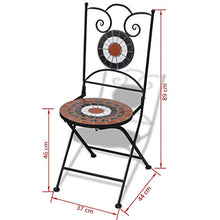 vidaXL Set 2pz Sedia Bistro Ferro Giardino Esterno con Mosaico Terracotta/Bianco