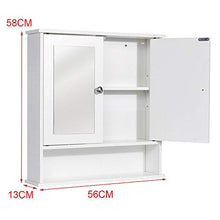 BXSZVOK Mobile Bagno 58x56x13cm, Mobile pensile 3 Strati divisorio con Specchio