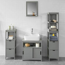 SoBuy Specchiera Bagno con mensole Grigio Specchio L40*A50*P10 cm, FRG129-SG
