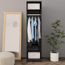 Tidyard Armadio Nero Lucido 50x50x200 cm in Truciolato