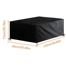 AWNIC Copertura Tavolo da Giardino Telo Copri Tavolo Sedie 4 a 6 Posti Impermeabile Design Antivento 170X95X75cm