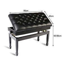 XIAOPENG Panca per Pianoforte per Due Persone Deluxe Sgabello per Pianoforte per Artista in Altezza Regolabile Facile da Montare con Vano per la Musica e Pelle di Alta qualità