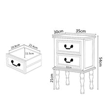 JJZXT Mobili in Legno Bianco Comodino 2 cassetti Armadio (Bianco)