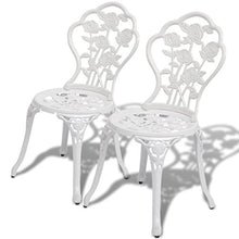 vidaXL 2 Pz Sedie Bistro Bianche 41x49x81,5 cm in Alluminio Pressofuso