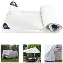N / C Telone Impermeabile Resistente 6.5 * 9.8Ft, Telo Universale Bianco, con Occhielli per Fori in Metallo Pieghevoli, per mobili da Giardino Copertura Antipioggia per Piscina
